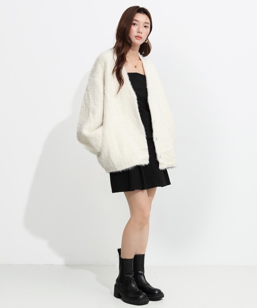 選べる丈・タイプ】フェザーヤーンシャギーニットカーディガン（その他