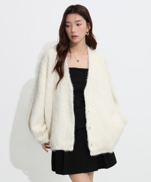 選べる丈・タイプ】フェザーヤーンシャギーニットカーディガン（その他