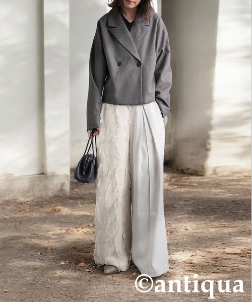 antiqua（アンティカ）の「ツイルジャケット（テーラードジャケット・レディース・チャコールグレー/ブラック・ONESIZE）」の10枚目の写真