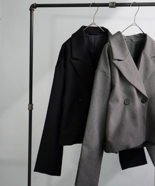 antiqua（アンティカ）の「ツイルジャケット（テーラードジャケット・レディース・チャコールグレー/ブラック・ONESIZE）」の12枚目の写真