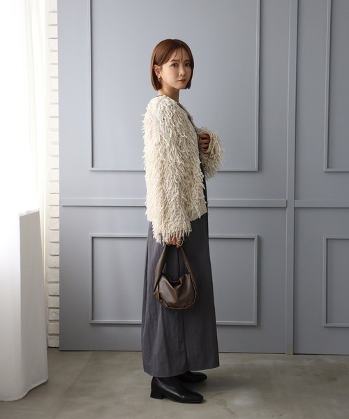 Bonjour Sagan（ボンジュールサガン）の「前後2WAYループヤーンカーディガン（カーディガン/ボレロ・レディース・ブラック/キナリ・FREE）」の7枚目の写真