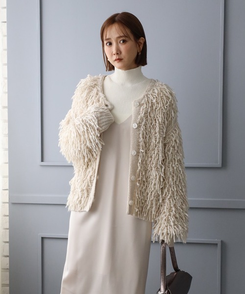 Bonjour Sagan（ボンジュールサガン）の「前後2WAYループヤーンカーディガン（カーディガン/ボレロ・レディース・ブラック/キナリ・FREE）」の9枚目の写真