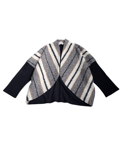 antiqua(アンティカ)の「ボア切り替えカーディガン(カーディガン/ボレロ・レディース・ブラック/ネイビー・ONESIZE)」の12枚目の写真