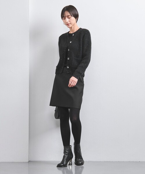 UNITED ARROWS（ユナイテッドアローズ）の「カラースパンコール ニットカーディガン（カーディガン/ボレロ・レディース・ブラック/グレー・FREE）」の10枚目の写真