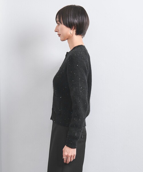 UNITED ARROWS（ユナイテッドアローズ）の「カラースパンコール ニットカーディガン（カーディガン/ボレロ・レディース・ブラック/グレー・FREE）」の6枚目の写真