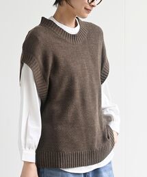 ニットベスト+ブラウスアンサンブル