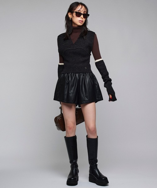 Narcissus（ナルシス）の「フェイクレザーショートパンツ（その他パンツ・レディース・ブラウン/ブラック・FREE）」の14枚目の写真