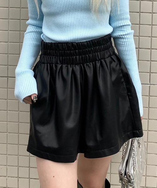 Narcissus（ナルシス）の「フェイクレザーショートパンツ（その他パンツ・レディース・ブラウン/ブラック・FREE）」の12枚目の写真