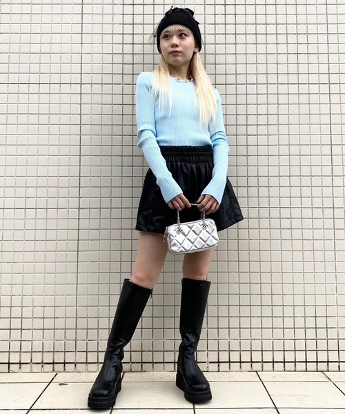 Narcissus（ナルシス）の「フェイクレザーショートパンツ（その他パンツ・レディース・ブラウン/ブラック・FREE）」の11枚目の写真