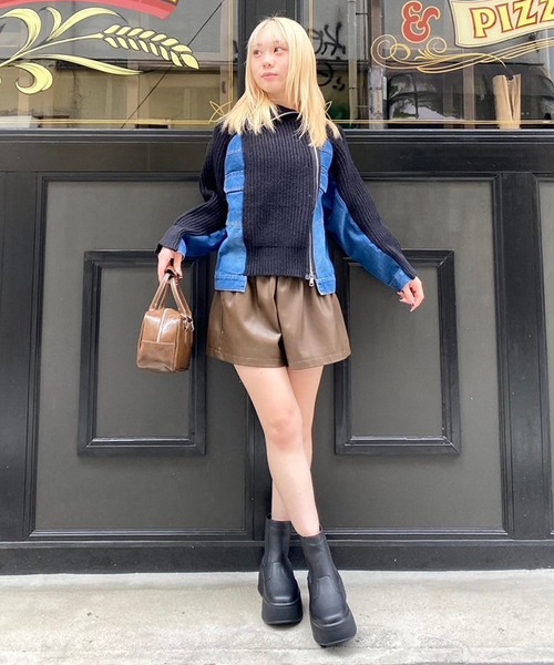 Narcissus（ナルシス）の「フェイクレザーショートパンツ（その他パンツ・レディース・ブラウン/ブラック・FREE）」の20枚目の写真