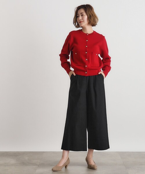 grove（グローブ）の「◆【多機能】裏起毛ハイパーストレッチワイドパンツ（その他パンツ・レディース・ナチュラル/ブラック/オリーブ/ダークブラウン系1/ブラック系1・02/03/01/04/05）」の7枚目の写真