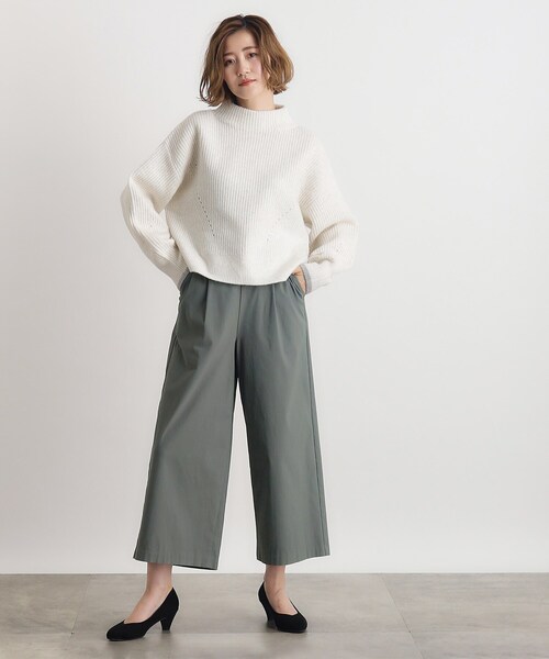 grove（グローブ）の「◆【多機能】裏起毛ハイパーストレッチワイドパンツ（その他パンツ・レディース・ナチュラル/ブラック/オリーブ/ダークブラウン系1/ブラック系1・02/03/01/04/05）」の11枚目の写真