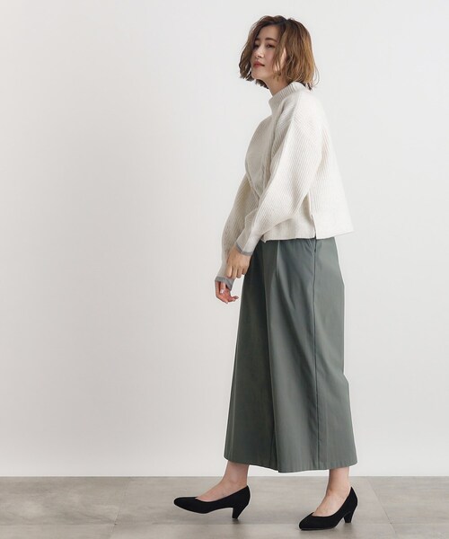 grove（グローブ）の「◆【多機能】裏起毛ハイパーストレッチワイドパンツ（その他パンツ・レディース・ナチュラル/ブラック/オリーブ/ダークブラウン系1/ブラック系1・02/03/01/04/05）」の12枚目の写真