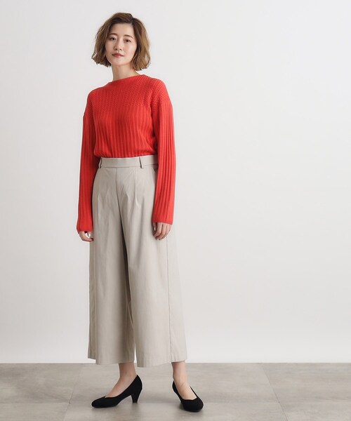 grove（グローブ）の「◆【多機能】裏起毛ハイパーストレッチワイドパンツ（その他パンツ・レディース・ナチュラル/ブラック/オリーブ/ダークブラウン系1/ブラック系1・02/03/01/04/05）」の15枚目の写真