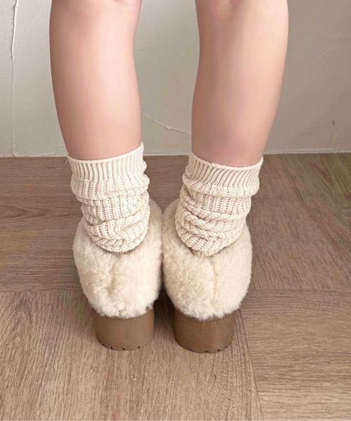 apres jour clair(アプレジュールクレア)の「【apres jour clair】厚底フェイクムートンブーツ【ZOZOTOWN限定アイテム】(ブーツ・レディース・キャメル/ベージュ・MEDIUM/X-LARGE/LARGE/SMALL)」の6枚目の写真