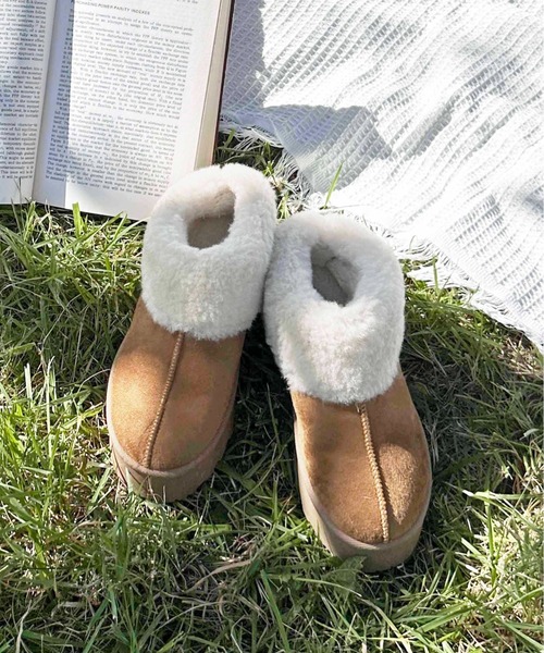 apres jour clair(アプレジュールクレア)の「【apres jour clair】厚底フェイクムートンブーツ【ZOZOTOWN限定アイテム】(ブーツ・レディース・キャメル/ベージュ・MEDIUM/X-LARGE/LARGE/SMALL)」の9枚目の写真