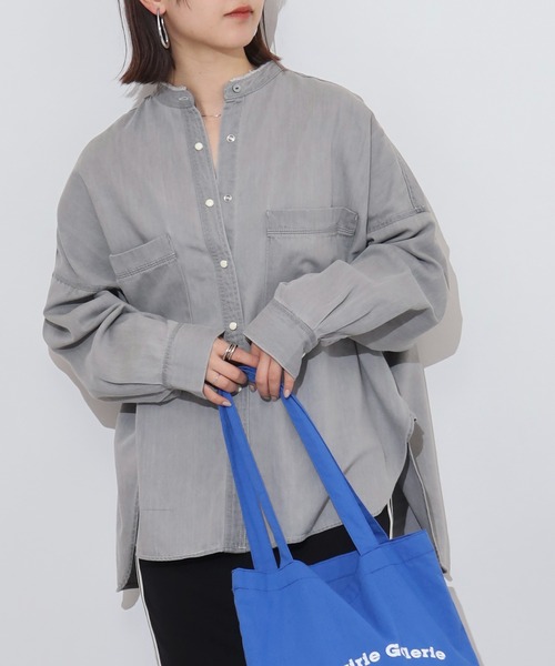 hunch(ハンチ)の「hunch テンセルデニム オーバーシャツ(シャツ/ブラウス・レディース・ブラック/ブルー/ライトインディゴブルー/グレー・FREE)」の15枚目の写真