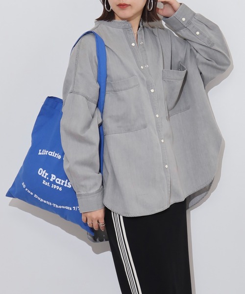 hunch(ハンチ)の「hunch テンセルデニム オーバーシャツ(シャツ/ブラウス・レディース・ブラック/ブルー/ライトインディゴブルー/グレー・FREE)」の16枚目の写真