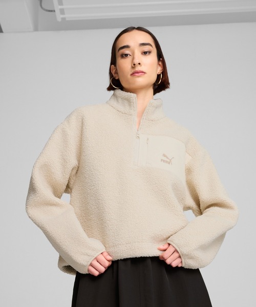 PUMA(プーマ)の「PUMA プーマ ウィメンズ CLASSICS ウィンターライズ ハーフジップ クルースウェット(スウェット・レディース・ブラック/オフホワイト・X-LARGE/SMALL/MEDIUM/LARGE)」の1枚目の写真