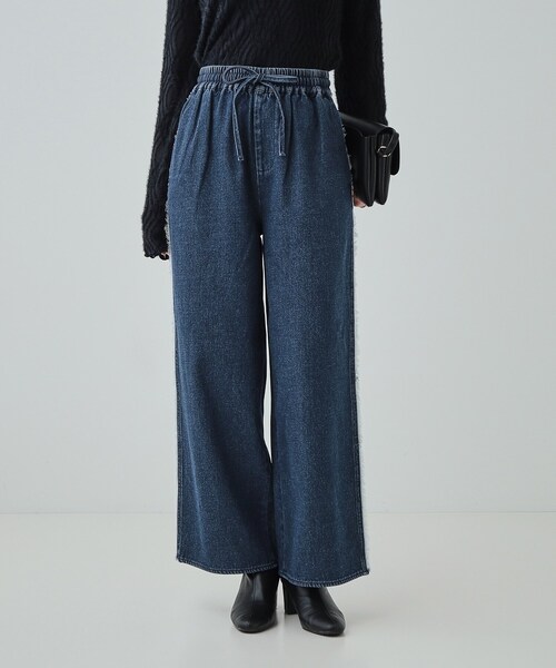 Cutie Blonde（キューティーブロンド）の「◆【あったか裏起毛】サイドフリンジがアクセント イージーデニムパンツ（デニムパンツ・レディース・ライトブルー/ネイビー・01/04/03/02）」の8枚目の写真