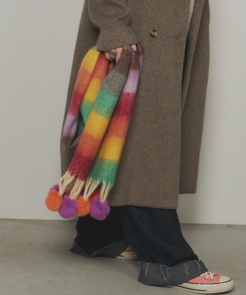 munk pehronen カラフルマフラー FURLA マフラー ストール ボリュームマフラー ”カラーブロック