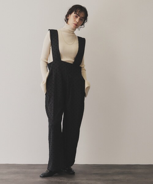 【セール】【VIRAL．】フロッキードットハイウエストサロペット（サロペット/オーバーオール）｜VIRAL.（バイラル） 7,920円