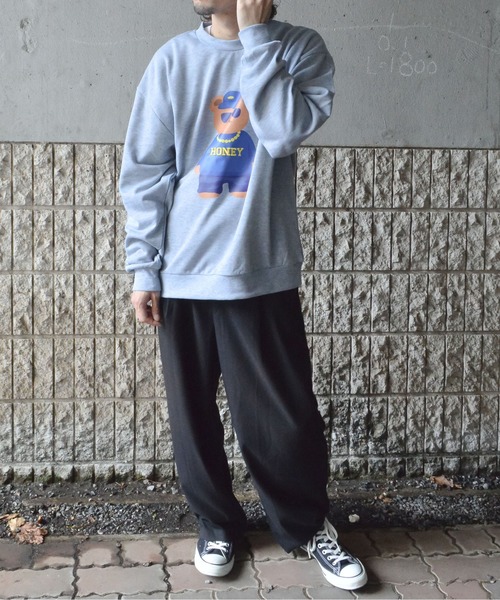 MODISH GAZE(モディシュガゼ)の「【MODISH GAZE】BEARプリントスウェット(スウェット・メンズ・グレイッシュベージュ/杢グレー/オフホワイト・LARGE/MEDIUM)」の11枚目の写真