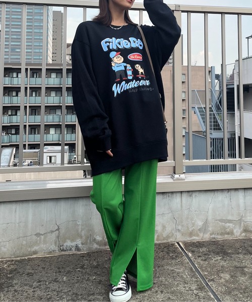 MODISH GAZE(モディシュガゼ)の「【MODISH GAZE】スケータードッグ裏毛スウェット(スウェット・レディース・グリーン系/グレー系/ブラック・LARGE)」の9枚目の写真