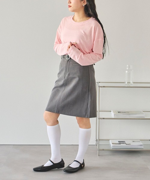 LinoU.（リノユー）の「ロングスリーブシアートップス（Tシャツ/カットソー・レディース・ライトブルー/ブラック/ホワイト/ピンク/イエロー/ライトグリーン・FREE）」の18枚目の写真