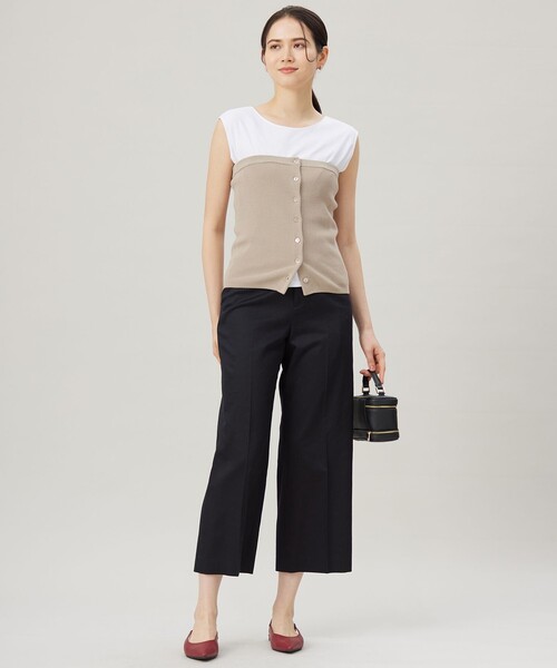 自由区(ジユウク)の「コットンサテンクロップド丈ワイドストレート パンツ(その他パンツ・レディース・パイングリーン系/ブラック系/ベージュ系/ネイビー系/ブラウン/ターコイズブルー・32/34/30)」の19枚目の写真