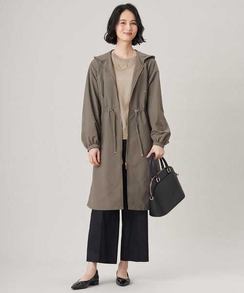 自由区(ジユウク)の「コットンサテンクロップド丈ワイドストレート パンツ(その他パンツ・レディース・パイングリーン系/ブラック系/ベージュ系/ネイビー系/ブラウン/ターコイズブルー・32/34/30)」の22枚目の写真