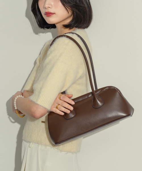 NEUNA（ヌナ）の「〈韓国ライクが叶う！！〉キスロックフルートバッグ（ハンドバッグ・レディース・ブラック/ブラウン/アイボリー/イエロー・FREE）」の6枚目の写真