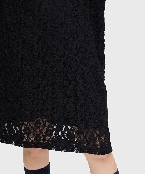 セール】Lace Overlay Dress／レースレイヤードワンピース