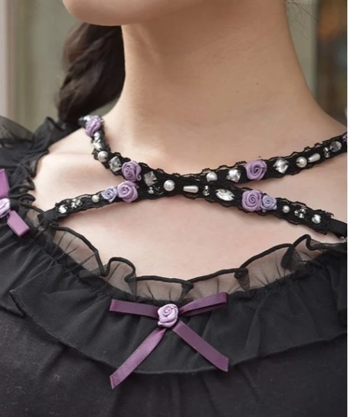 axes femme(アクシーズファム)の「バラストラップフリルインナー(Tシャツ/カットソー・レディース・ブラック/ピンク/ミント/キナリ・FREE)」の7枚目の写真