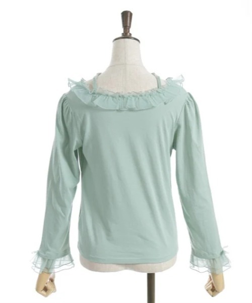 axes femme(アクシーズファム)の「バラストラップフリルインナー(Tシャツ/カットソー・レディース・ブラック/ピンク/ミント/キナリ・FREE)」の13枚目の写真