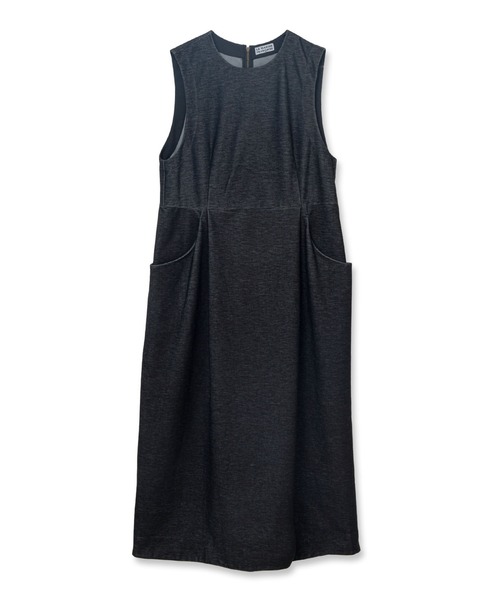 LA MARINE FRANCAISE(マリン フランセーズ)の「ジャージーデニムジャンスカ(ワンピース・レディース・ブラック/ネイビー・FREE)」の6枚目の写真