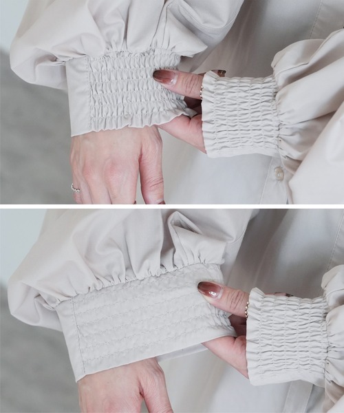 reca(レカ)の「シャーリング袖ボリュームブロードシャツ(シャツ/ブラウス・レディース・オフホワイト/ブラック/グレイッシュベージュ/ライトグレー・M)」の22枚目の写真