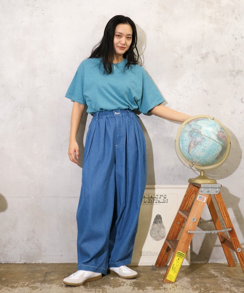 HARVESTY(ハーベスティ)の「HARVESTY / ハーベスティ NEP DENIM CIRCUS PANTS ネップデニム サーカスパンツ(その他パンツ・レディース・ブルー/オフホワイト・0/1/2)」の8枚目の写真