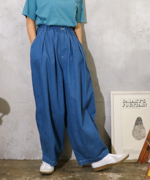 HARVESTY(ハーベスティ)の「HARVESTY / ハーベスティ NEP DENIM CIRCUS PANTS ネップデニム サーカスパンツ(その他パンツ・レディース・ブルー/オフホワイト・0/1/2)」の10枚目の写真