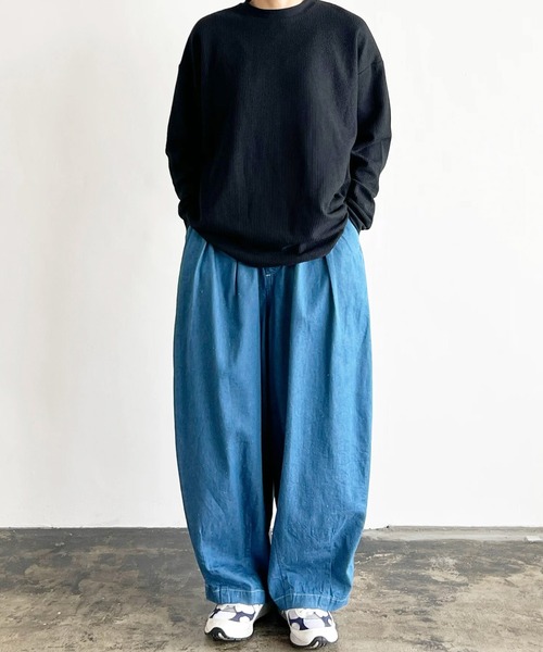 HARVESTY(ハーベスティ)の「HARVESTY / ハーベスティ NEP DENIM CIRCUS PANTS ネップデニム サーカスパンツ(その他パンツ・レディース・ブルー/オフホワイト・0/1/2)」の19枚目の写真
