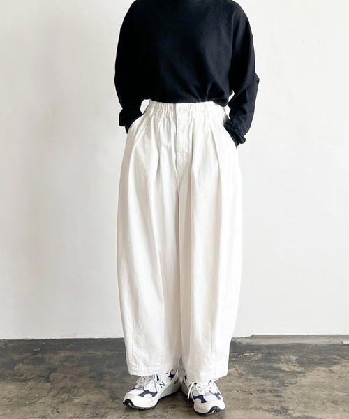 HARVESTY(ハーベスティ)の「HARVESTY / ハーベスティ NEP DENIM CIRCUS PANTS ネップデニム サーカスパンツ(その他パンツ・レディース・ブルー/オフホワイト・0/1/2)」の14枚目の写真