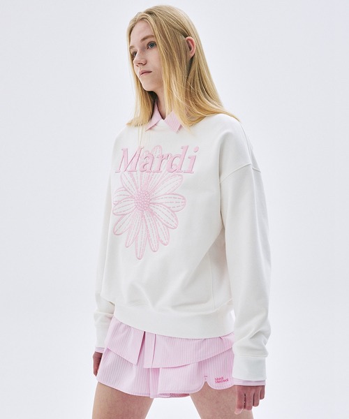 SWEATSHIRT FLOWERMARDI NEEDLEWORK（スウェット）｜Mardi Mercredi