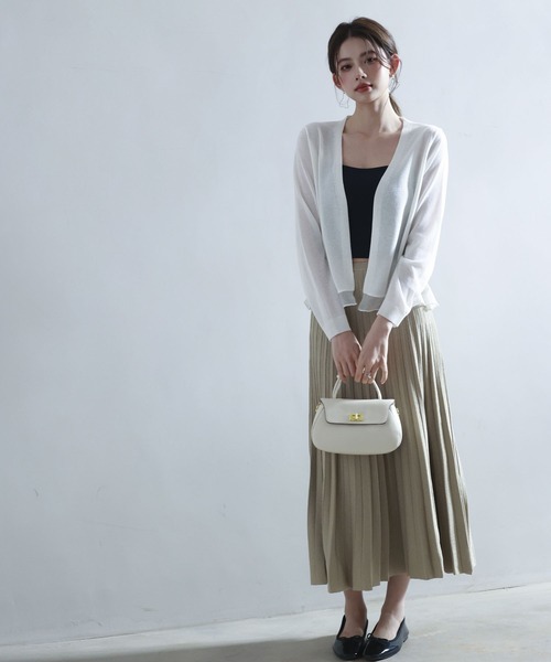 SAISON DE PAPILLON（セゾンドパピヨン）の「シアー裾サマーニット冷房対策カーディガンUV対策（カーディガン/ボレロ・レディース・ブラック/グレー/ブルー/ベージュ/ホワイト・M/L）」の22枚目の写真