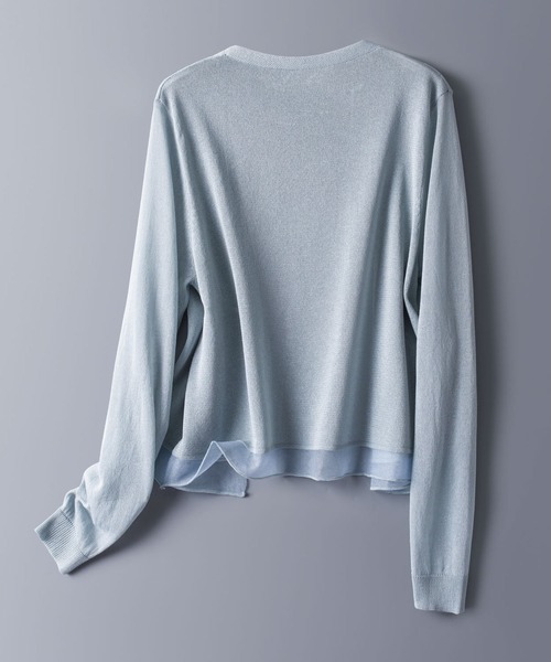 SAISON DE PAPILLON（セゾンドパピヨン）の「シアー裾サマーニット冷房対策カーディガンUV対策（カーディガン/ボレロ・レディース・ブラック/グレー/ブルー/ベージュ/ホワイト・M/L）」の10枚目の写真