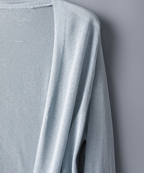 SAISON DE PAPILLON（セゾンドパピヨン）の「シアー裾サマーニット冷房対策カーディガンUV対策（カーディガン/ボレロ・レディース・ブラック/グレー/ブルー/ベージュ/ホワイト・M/L）」の13枚目の写真