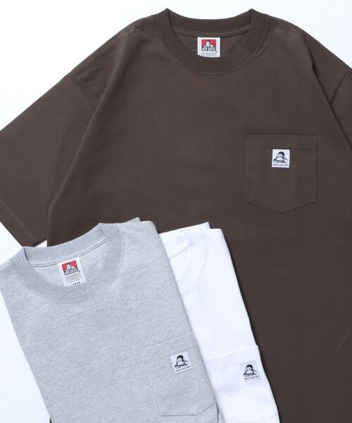 BEN DAVIS(ベンデイビス)の「【BEN DAVIS(ベンデイビス)】BIG POCKET TEE / ポケット 半袖 ワンポイント ワイドシルエット ヘビーウエイト クルーネック(Tシャツ/カットソー・メンズ・ホワイト/ダークブラウン/チャコール/ネイビー/グレー/ダークグリーン/ブラック/ワイン・SMALL/MEDIUM/LARGE/X-LARGE)」の5枚目の写真