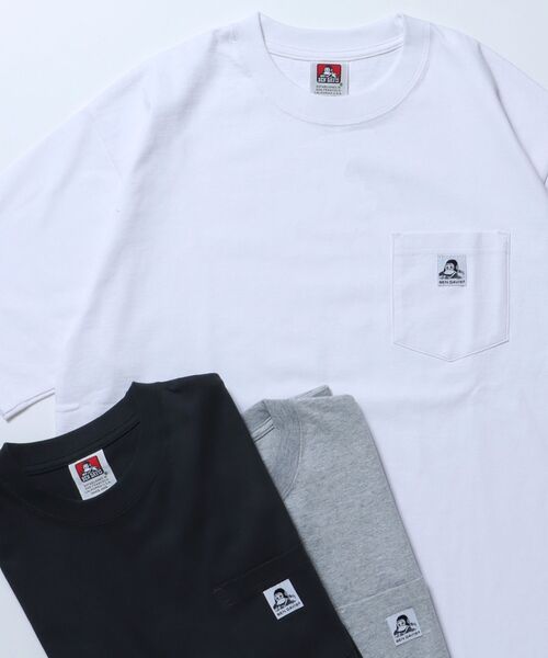 BEN DAVIS(ベンデイビス)の「【BEN DAVIS(ベンデイビス)】BIG POCKET TEE / ポケット 半袖 ワンポイント ワイドシルエット ヘビーウエイト クルーネック(Tシャツ/カットソー・メンズ・ホワイト/ダークブラウン/チャコール/ネイビー/グレー/ダークグリーン/ブラック/ワイン・SMALL/MEDIUM/LARGE/X-LARGE)」の1枚目の写真