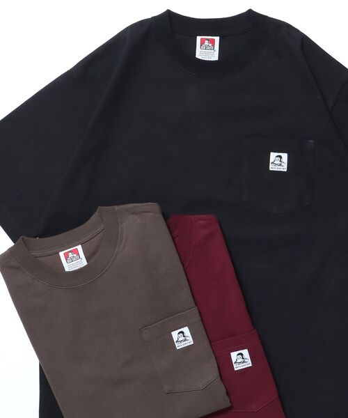 BEN DAVIS(ベンデイビス)の「【BEN DAVIS(ベンデイビス)】BIG POCKET TEE / ポケット 半袖 ワンポイント ワイドシルエット ヘビーウエイト クルーネック(Tシャツ/カットソー・メンズ・ホワイト/ダークブラウン/チャコール/ネイビー/グレー/ダークグリーン/ブラック/ワイン・SMALL/MEDIUM/LARGE/X-LARGE)」の2枚目の写真