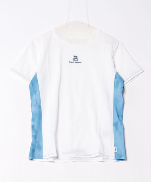 FILA(フィラ)の「プリント切替半袖Tシャツ(Tシャツ/カットソー・レディース・イエロー/ホワイト/ブラック・MEDIUM/LARGE/X-LARGE)」の1枚目の写真