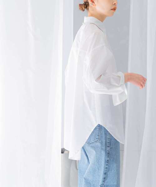 URBAN RESEARCH ROSSO WOMEN(アーバンリサーチ ロッソ)の「レギュラーカラーオーバーシャツ(シャツ/ブラウス・レディース・ブルー系その他/オフホワイト・FREE)」の3枚目の写真